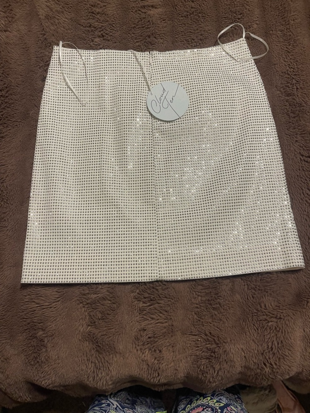 White Rhinestone mini skirt - Picture 2 of 2